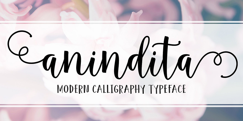 Anindita Script is modern hand lettered font, organic,fun with dancing baseline.