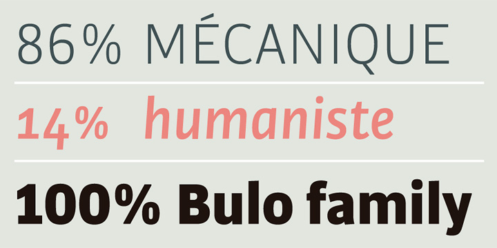 Bulo (hoax in catalan) is a Sanserif font that offers a straightforward design.
