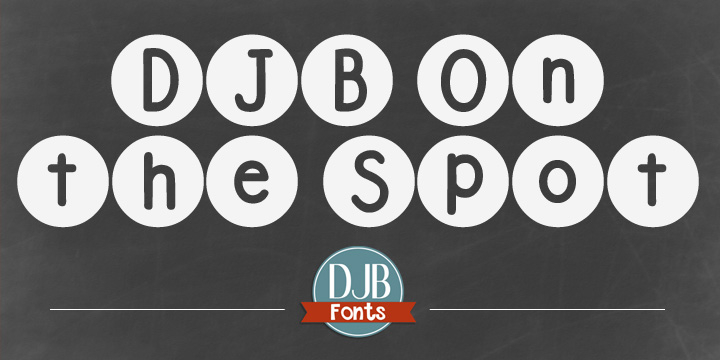 DJB On The Spot is a hand drawn, bubble font created by Darcy Baldwin Fonts.