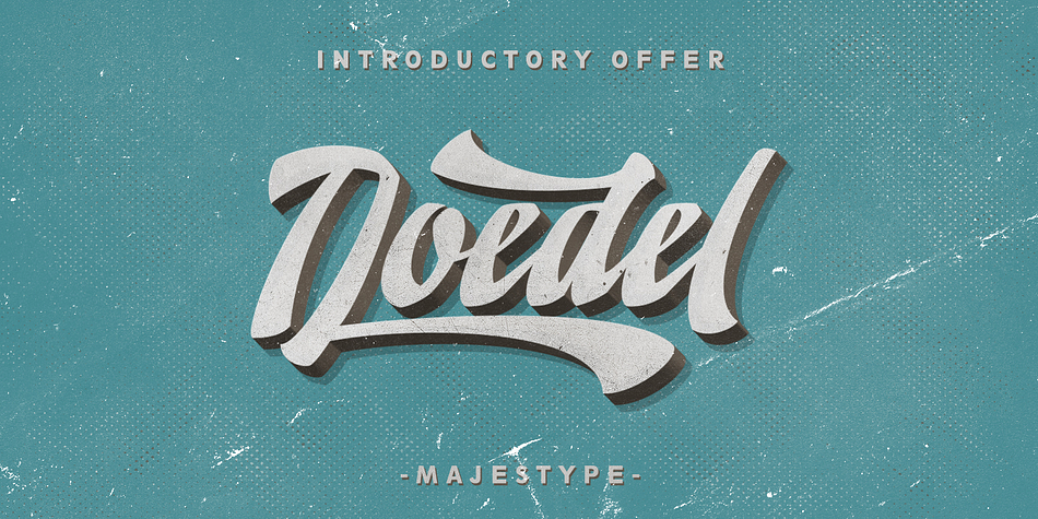 Doedel font family sample image.