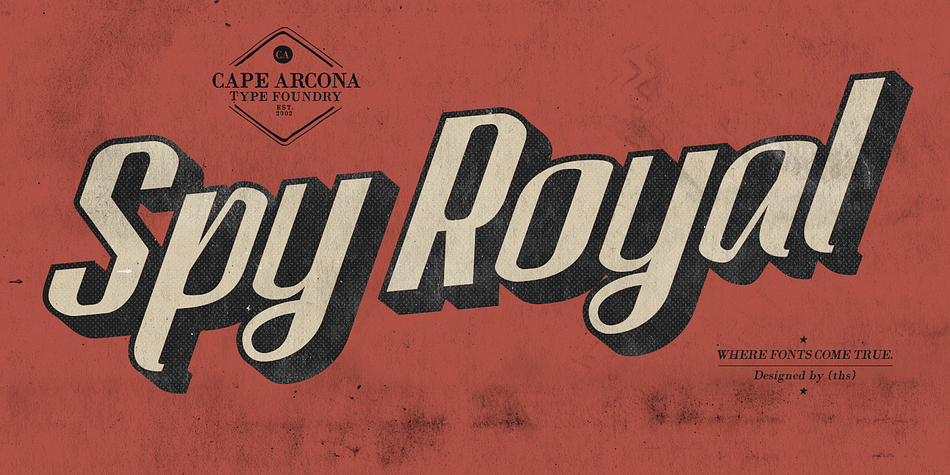 Spy Royal is a junction-less script typeface and comes in 6 styles.