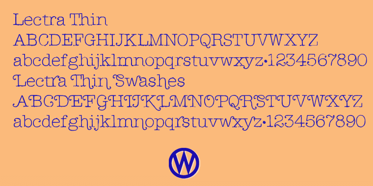 Displaying the beauty and characteristics of the LectraBold font family.