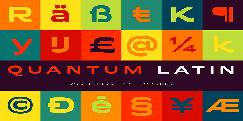 Quantum is a five font, display sans family by Indian Type Foundry.