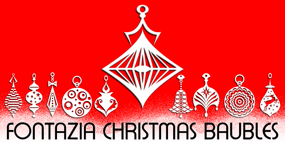 Displaying the beauty and characteristics of the Fontazia Christmas Baubles font family.