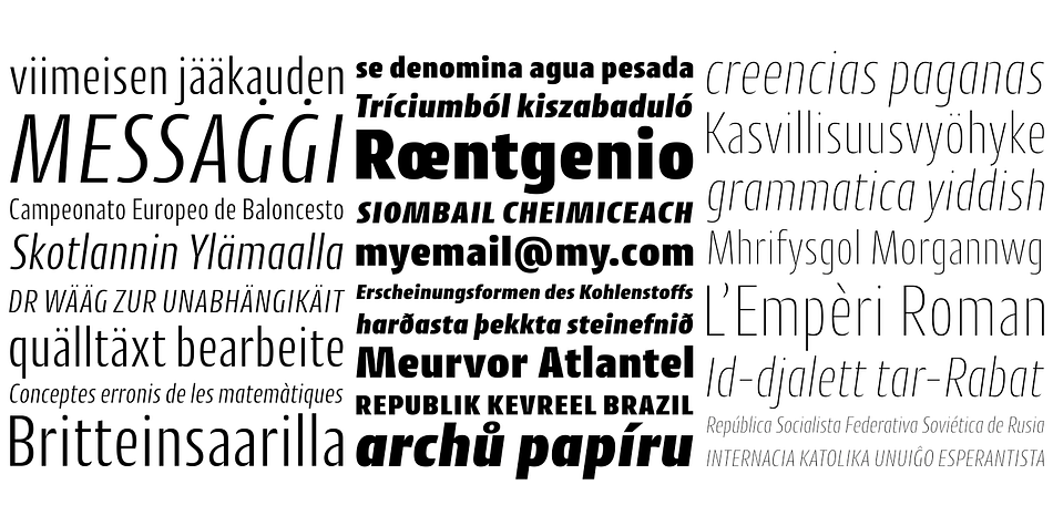 Cantiga font family example.