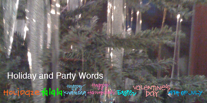 Handwritten or printed holiday and party words for all your flyers and party invitations.