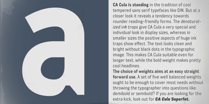 Emphasizing the favorited CA Cula font family.