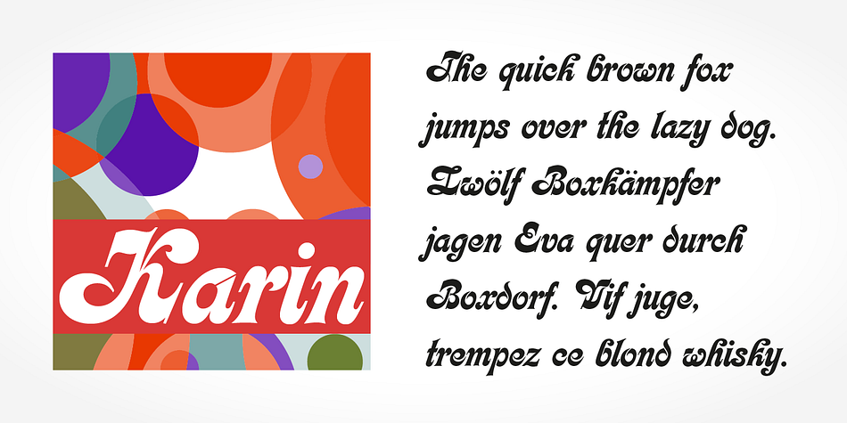 Emphasizing the popular Karin Pro font family.