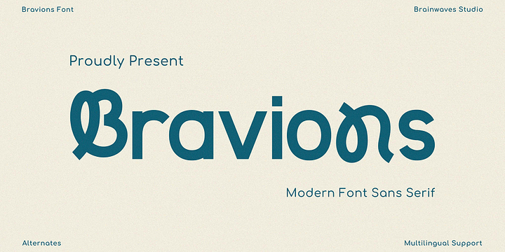 Bravions Sans Serif font family by Brainwaves Studio