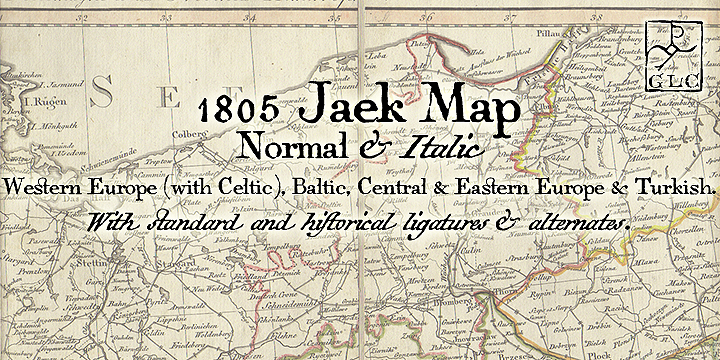 This font is mainly inspired from the engraved characters of a German Map depicting Germany