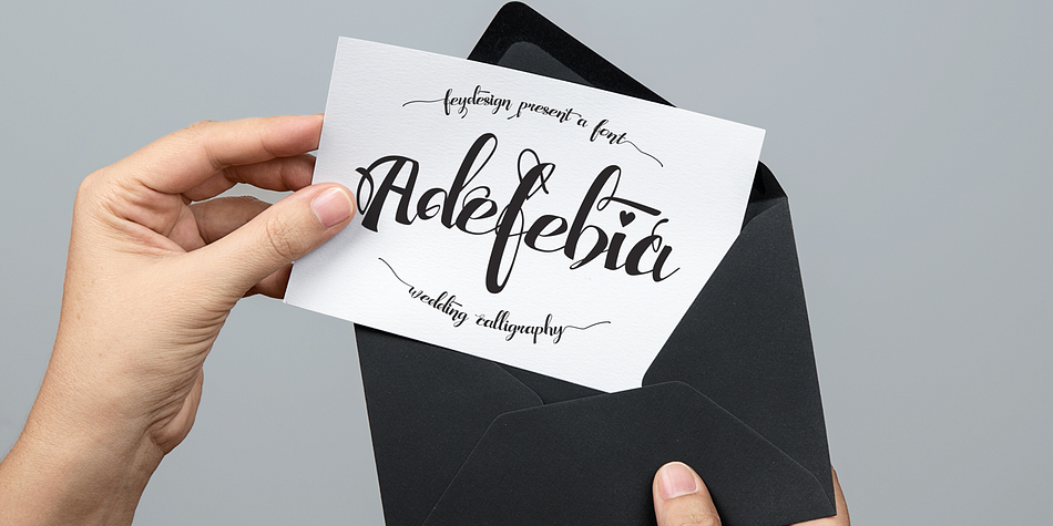 Adefebia font family sample image.