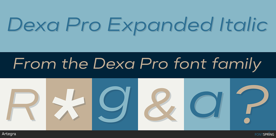 Dexa Pro Expanded Italic Font