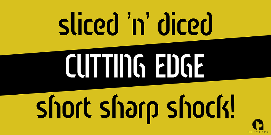 Sliced Open is a seven font, display sans family by ArtyType.