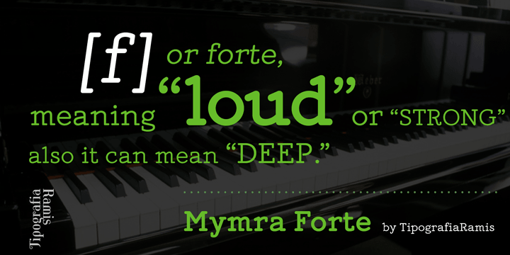 Highlighting the Mymra Forte font family.