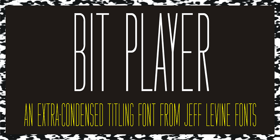 Bit Player JNL is the extra-condensed companion font to Cast and Crew JNL, and features an additional oblique version.