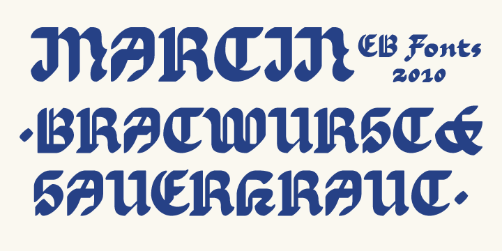 Highlighting the EB Martin font family.