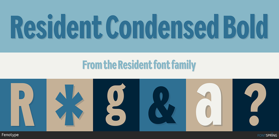 Resident Condensed Bold Font