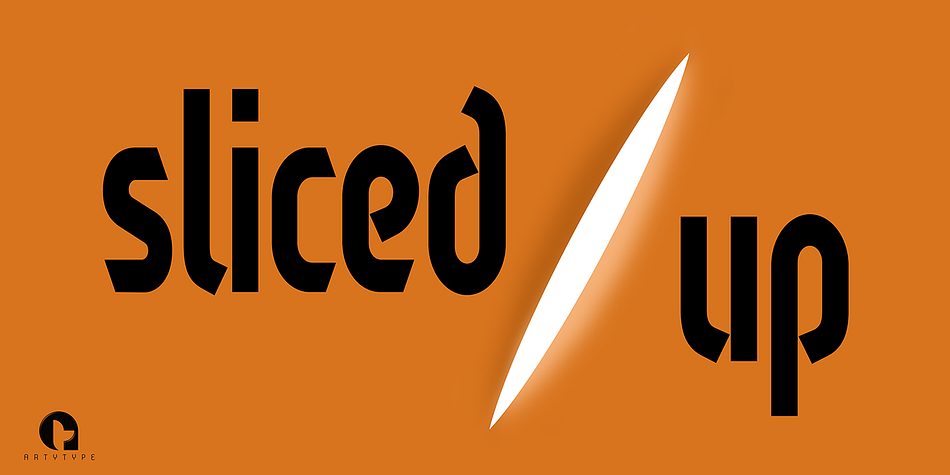 Sliced font family example.