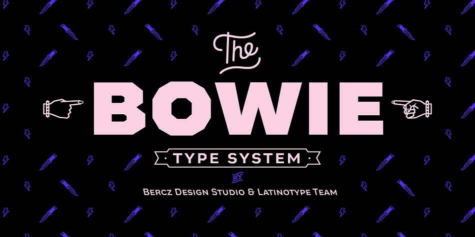 The name of this typeface comes from the surname of James (Jim) Bowie, American pioneer and inventor of the famous Bowie knife.