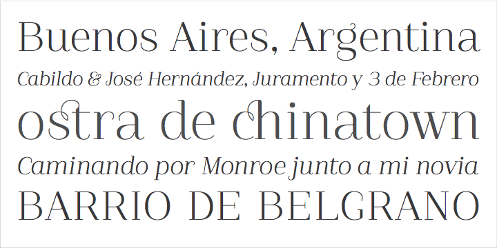 Guadalupe Essential font family example.