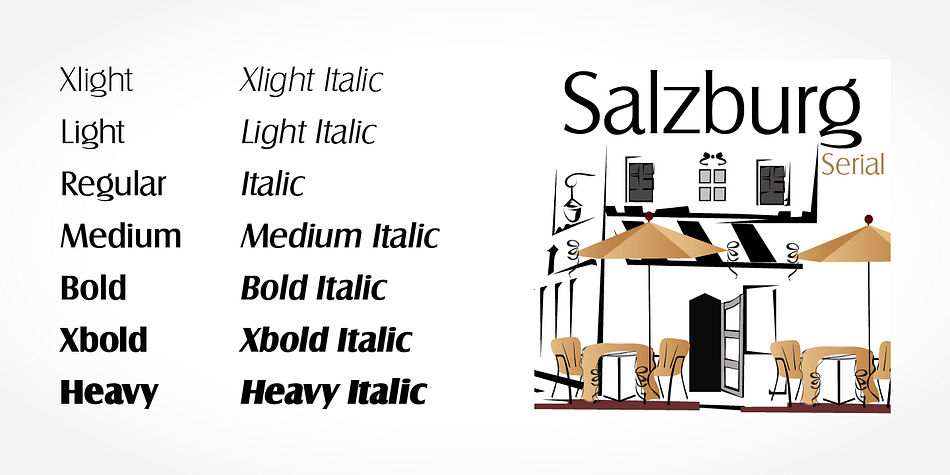 Highlighting the Salzburg Serial font family.