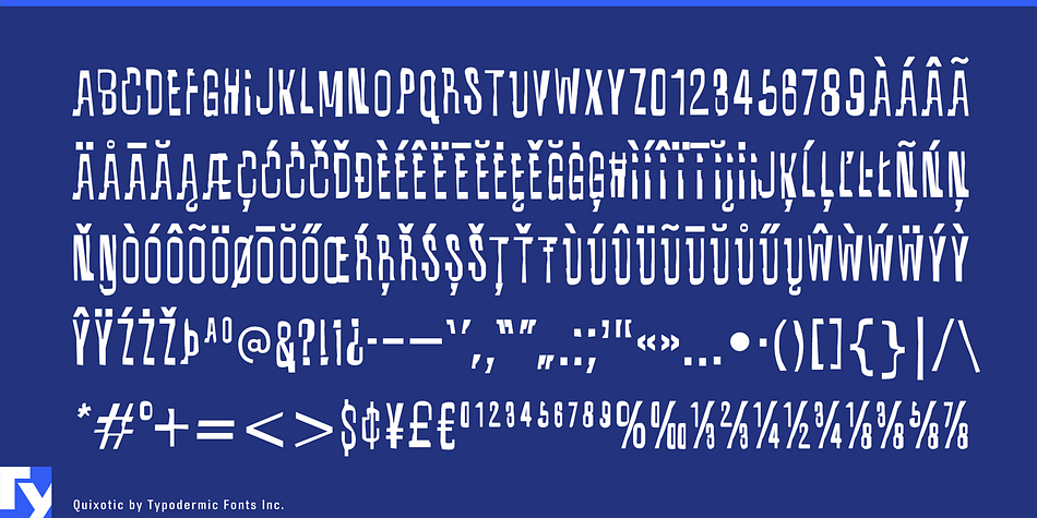 Displaying the beauty and characteristics of the Quixotic font family.