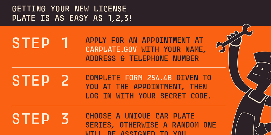Highlighting the License font family.