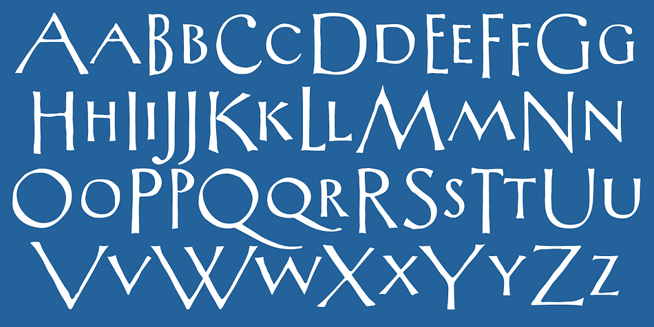 Although the letterforms are classic in style, the roughness of the hand-drawn edge suggests a more casual use.