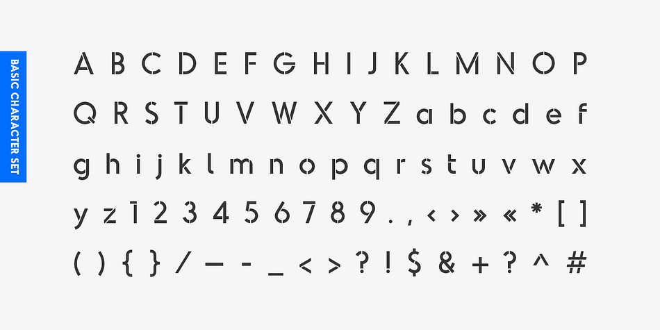 Odudo Stencil is a an eight font family.