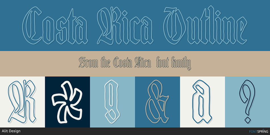 Costa Rica Outline Font