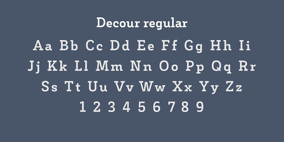 Highlighting the Decour font family.
