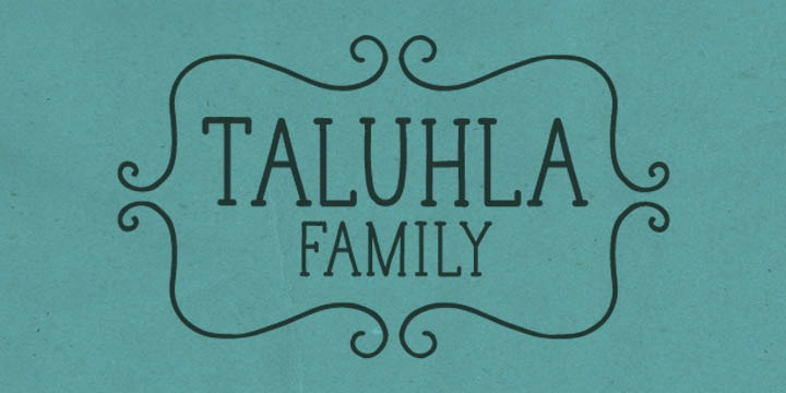 Taluhla is lovely handwritten font with a matching set of borders, banners and ornaments.
