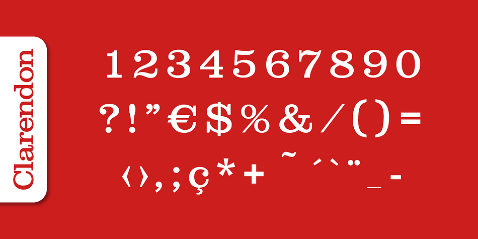 Clarendon Serial font family example.