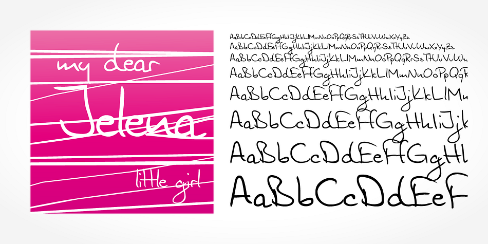 Jelena Handwriting is a beautiful typeface that mimics true handwriting closely.