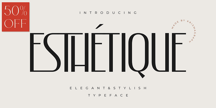 Esthetique Ligature Sans font family by Krismagraph