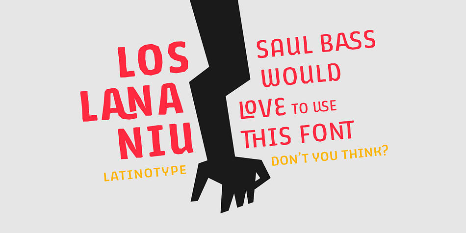Los Lana Niu is designed by Luciano Vergara and Bruno Jara, includes OpenType Standard Ligatures and has extensive Latin language support.