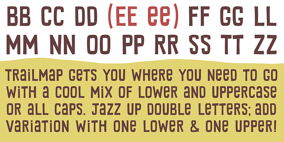 Displaying the beauty and characteristics of the Trailmap font family.