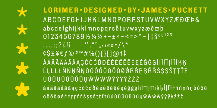 Lorimer font family sample image.