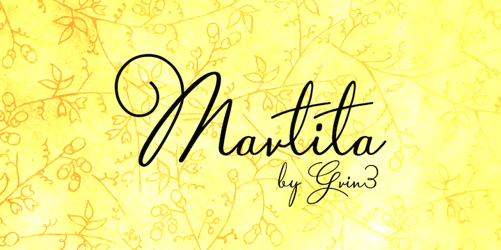 Martita is an elegant, handwritten, fully connected script with ligatures to help with flow and readability.