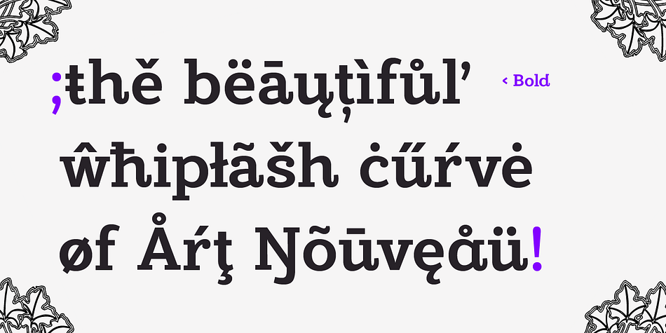 Arigola font family example.