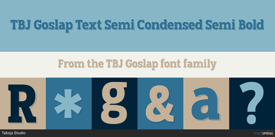 TBJ Goslap Text Semi Condensed Semi Bold Font