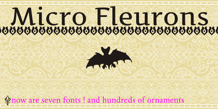 Micro Fleurons is a seventeen font, dingbat family by Intellecta Design.