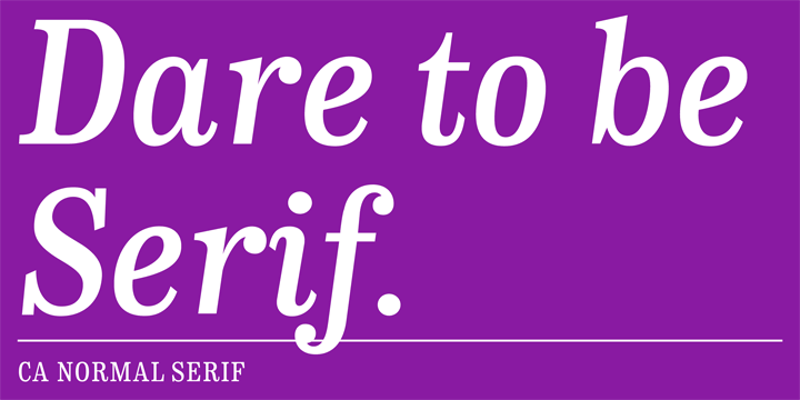 It was not the aim to build a typeface that can immediately be identified as a relative of CA Normal.