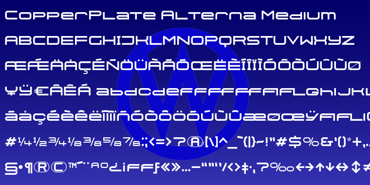 Emphasizing the popular Copperplate Alt font family.