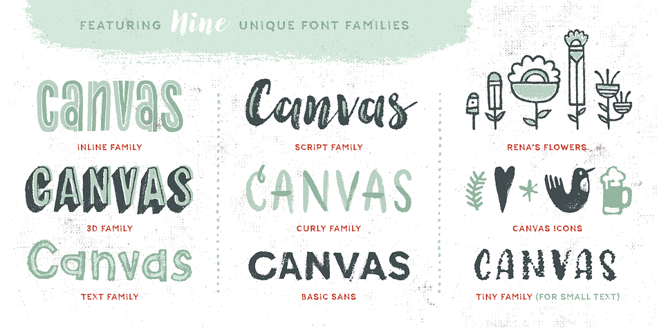 Displaying the beauty and characteristics of the Canvas font family.