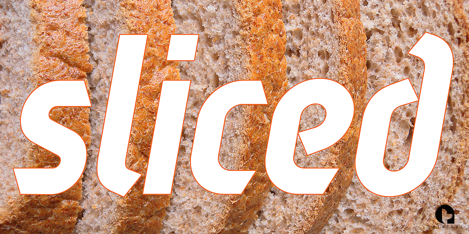 The name of this robust typeface is adopted quite literally from the slice taken out of certain characters.