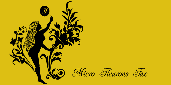 Micro Fleurons is a a seventeen font family.