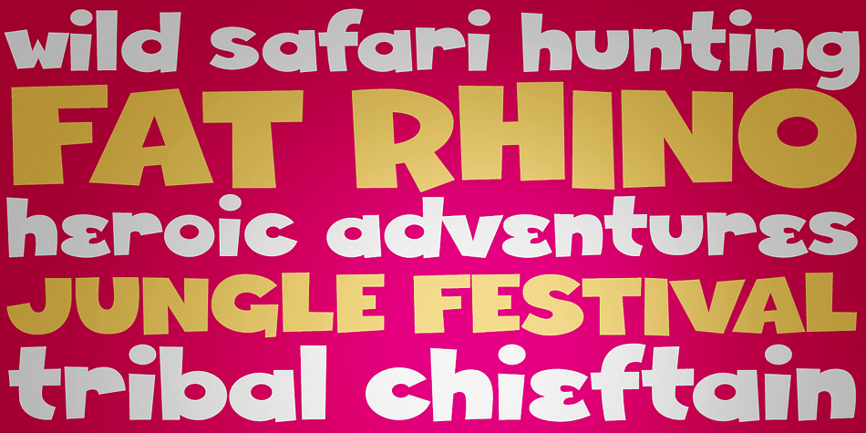 A heavyweight playful typeface with a children’s comic feel, Fat Rhino began as a bouncy hand-drawn all caps lettering style that was evolved to have an equally wonky and fun lowercase to compliment it.