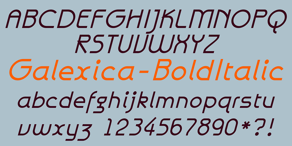 Highlighting the Galexica font family.