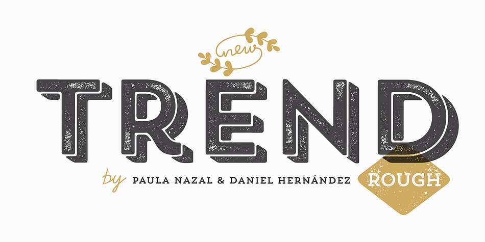 Trend Rough, Trend & Trend Handmade is a font made of layers, taking as a basis a sans and a slab font.